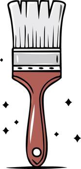 Artistic Paintbrush Tool with Sparkles for Creative Projects vector