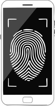 Fingerprint Recognition on a Mobile Device Authentication Access Control Scanner Security vector