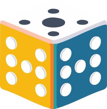 Colorful Isometric Dice Showing Numbers and Dots vector