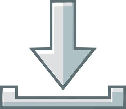 digital descargar flecha icono señalando dentro un bandeja simbolizando datos transferir o ahorro archivos a almacenamiento vector