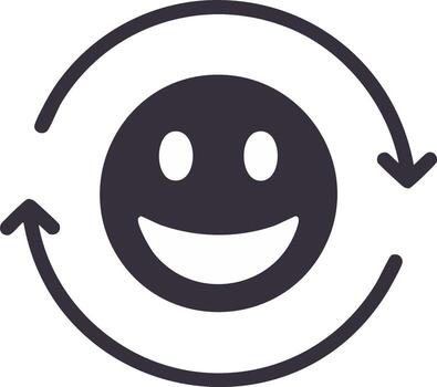 Smiling Face and Arrows Signifying Positive Cycle vector