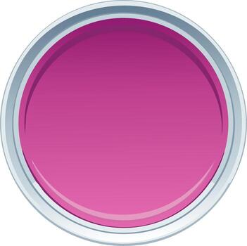 Circular graphic design element with pink gradient and silver border, isolated vector