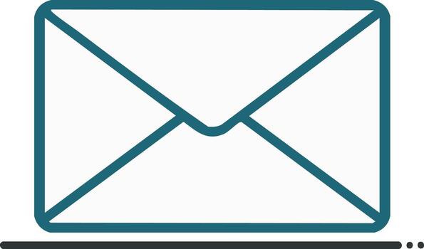 minimalista contorno de un correo electrónico sobre con enviando notificación, verde azulado líneas vector