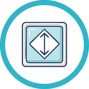 Square Button Icon with Up Down Arrows Representing Vertical Resizing or Expand Collapse Function vector