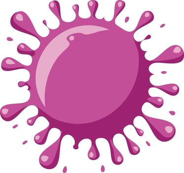Vibrant pink paint splash with smooth surface and various expressive shapes vector