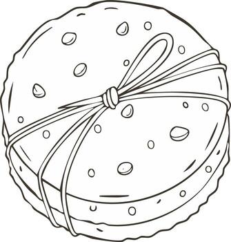 mano dibujado galletas apilado y atado con cuerda presentación delicioso tratar vector