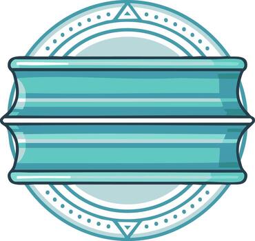 Aquamarine Frame Element in Round Border with Geometric Triangle Accents vector