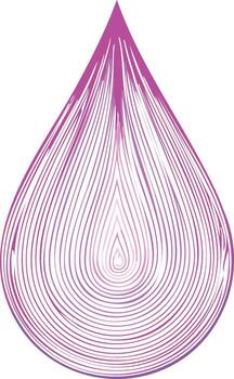 Abstract Water Drop with Line Gradient Pattern in Purple and White on White Background vector