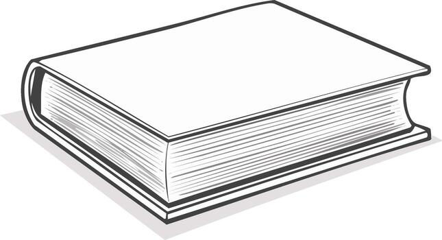 Illustration of Blank Covered Book with Pages and Drop Shadow for Education or Creative Projects vector