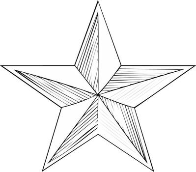 Hand Drawn Five Pointed Star Illustration Rough Sketch Graphic Design Element vector