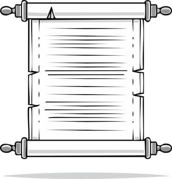 Old Blank Parchment Scroll Illustration with Lines for Text vector