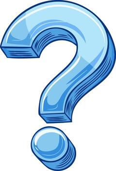 Vibrant Blue Question Mark Illustration Icon for Queries Problems and Uncertainty vector