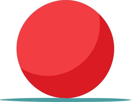 Simple red sphere with shading resting on a thin line modern graphic illustration vector