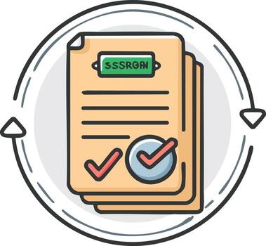 Compliance Verification and Document Review Cycle Illustration vector