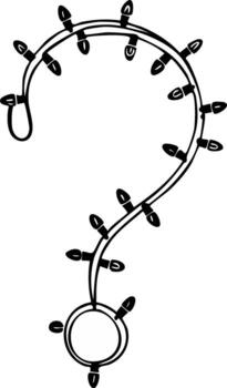 Navidad luces cuerda en pregunta marca forma ilustración vector