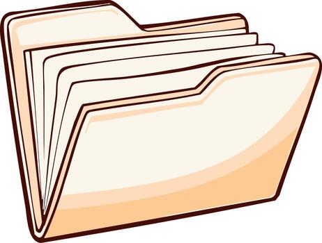 Illustration of a file folder with documents inside vector