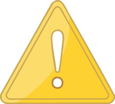 Yellow Warning Triangle with Exclamation Mark Symbol for Caution and Alert vector