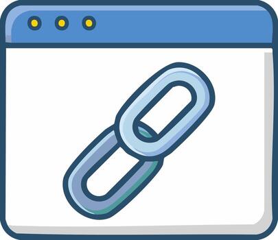 Hipervínculo icono con cadena enlace símbolo dentro un web navegador ventana ilustración vector