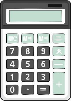 Retro Style Calculator Illustration Numbers and Symbols Math Operations vector