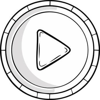 Play Button Illustration with Circular Border for Multimedia Application Design vector