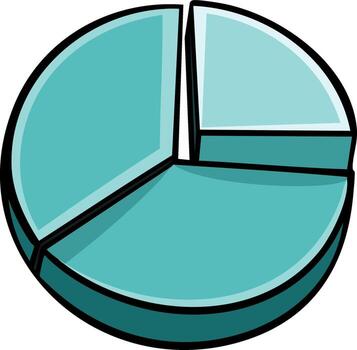 Tres dimensional tarta gráfico gráfico icono para Estadísticas y analítica vector