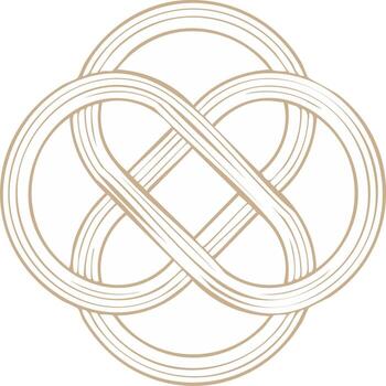 Elegant intricate endless knot pattern featuring continuous woven loops and a symmetrical decorative design vector