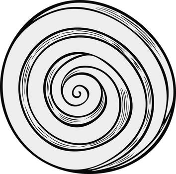 Swirling Spiral Design Round Shape, Abstract Conceptual Illustration, Twisting Lines and Curved Pattern vector