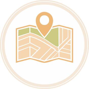Location Pin Marker on Folded Map Icon for Navigation and Travel Destination vector