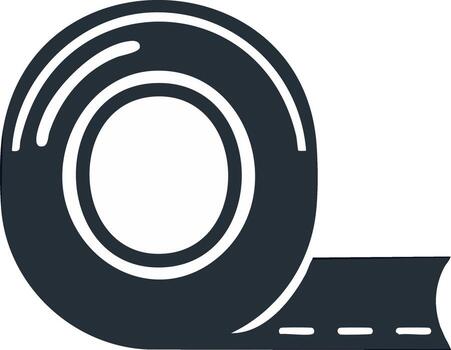 rodar de cinta con cinta desenrollando y rayado línea vector