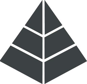 Geometric pyramid design, abstract structure, modern architecture, layers, dark gray color vector