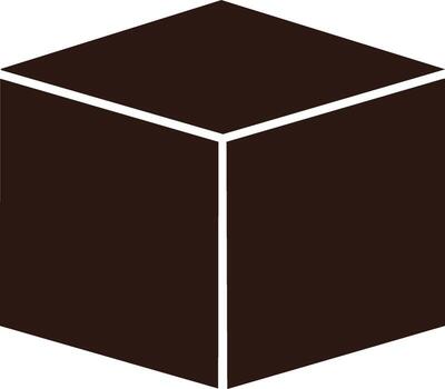 Cube Geometric Shape with Line Edges Solid 3D Block Form vector