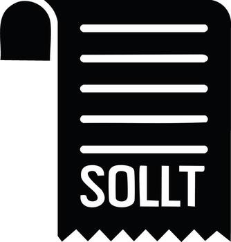 Bold Icon of Retail Receipt with Straight Lines and Serrated Edge Displaying a Value Expression vector