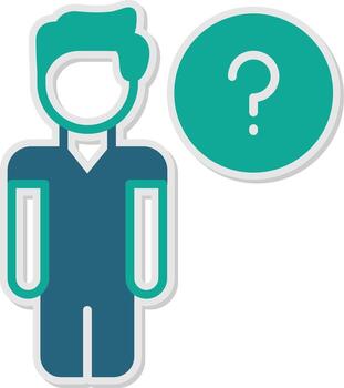 desafiante tarea dificultad glifo pegatina vector