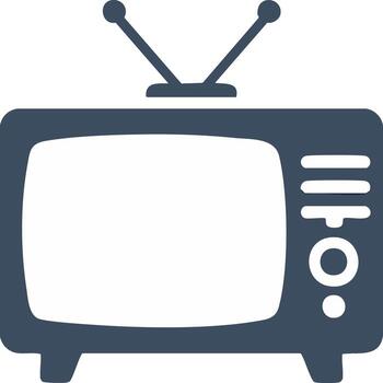 retro televisión receptor ilustración, antena y controlar botones en monitor vector