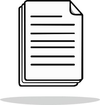 Stack of Papers with Lines on Pages Representing Documents and Information for Business Purposes vector