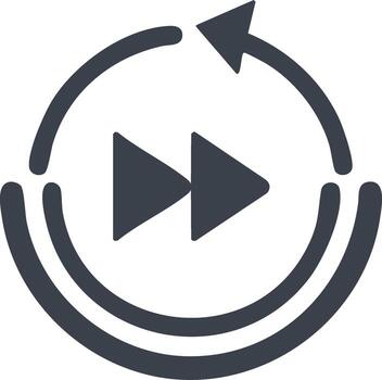 bucle rápido adelante icono para medios de comunicación reproducción y repetición concepto vector