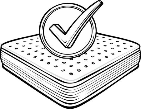 Cracker Stack Illustration with Validation Check Mark Symbol in Circle Icon Confirmation vector