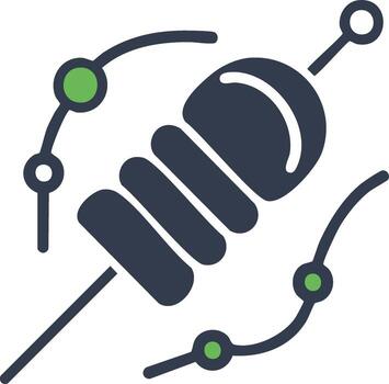 icon of an inductor coil, a passive electronic component for electrical circuits and technology concepts vector