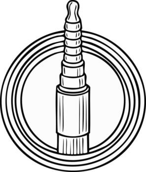 Audio jack connector symbol with concentric circles in a minimalist line art style vector