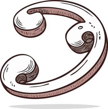 Elegant Scrollwork Design with Rounded Ends Artistic Graphic Motif vector