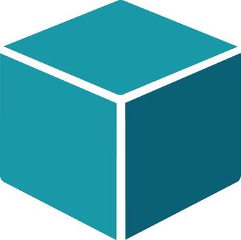 geométrico agua y verde azulado cubo sólido forma aislado gráfico elemento diseño vector