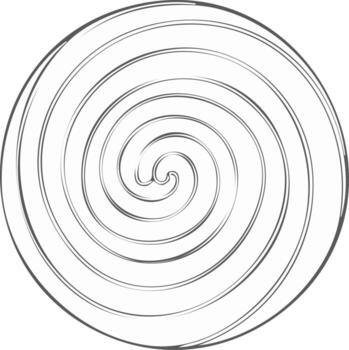 Abstract spiral shape in minimal style, circular vortex pattern illustration vector