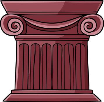 Ionic Order Column Illustration Ancient Architecture Historical Building vector