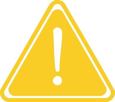 Yellow Triangle Warning Sign with Exclamation Mark Symbol for Hazards or Cautions vector
