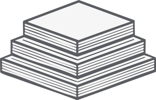Isometric illustration of a stack of three rectangular paper stacks or layers vector