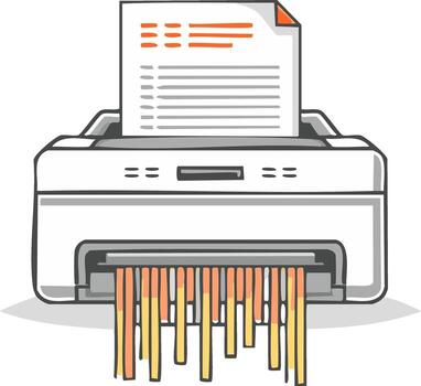 Document Shredder Destroying Confidential Paper Illustration for Data Security and Privacy vector