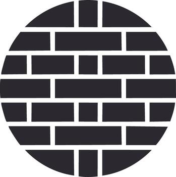 ladrillo pared modelo en un circulo forma construcción y edificio materiales vector