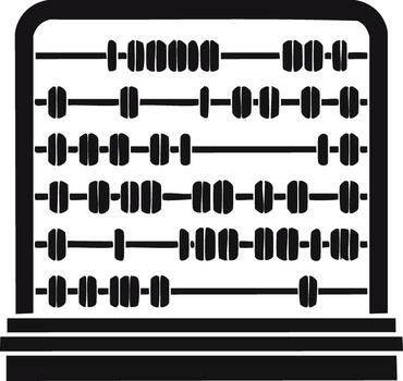 Abacus Illustration Counting Tool Calculating Device Arithmetic Education Beads on Rods Learning Math Symbol Number Line vector