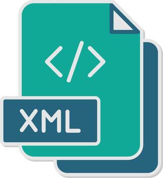 xml datos archivo glifo pegatina vector