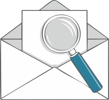 aumentador vaso terminado abierto sobre y letra buscando correo mensaje información vector